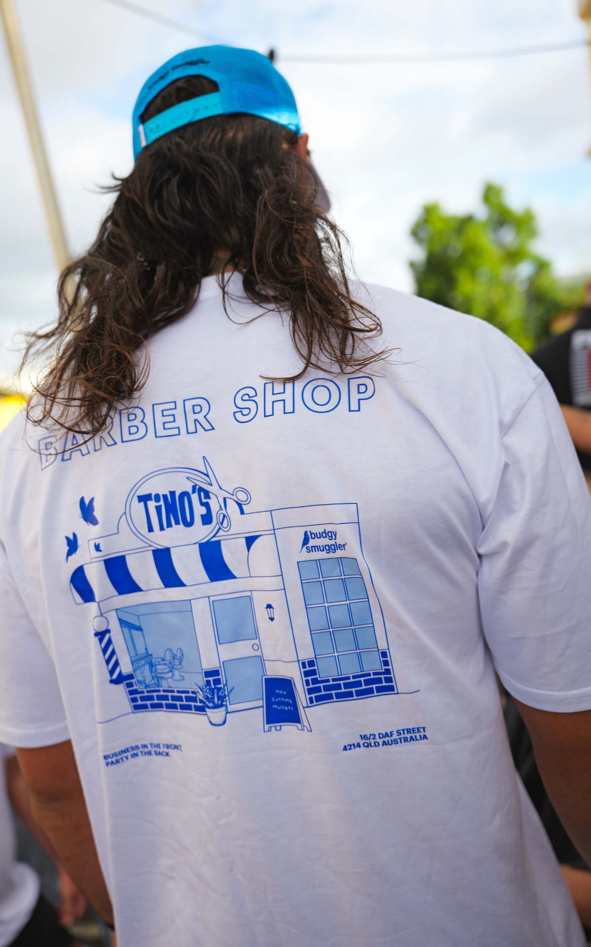 White Tee with Tino Barbershop
