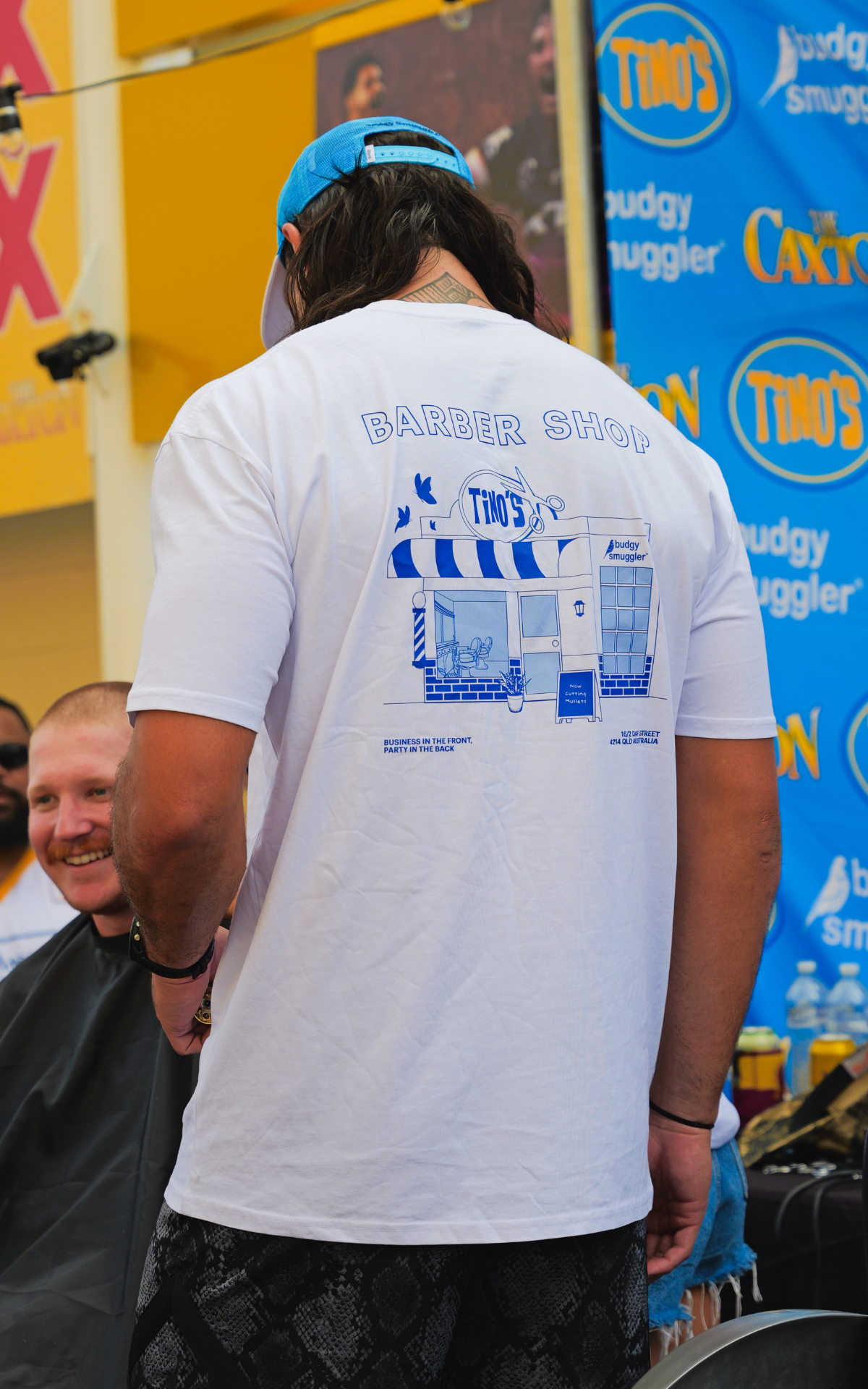White Tee with Tino Barbershop