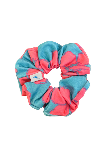 Scrunchie in Pink and Blue Hibiscus