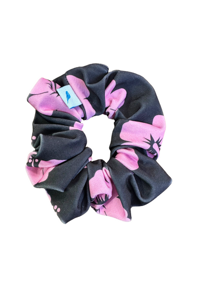 Scrunchie in Brown and Pink Hibiscus