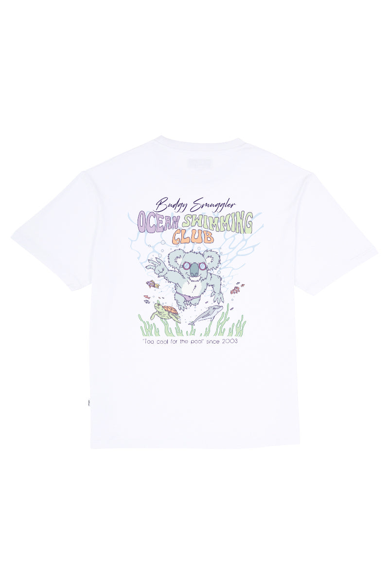 White Tee with Ocean Swim Club