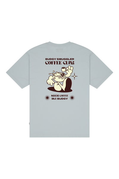 Lightweight Light Blue Tee with Coffee Club