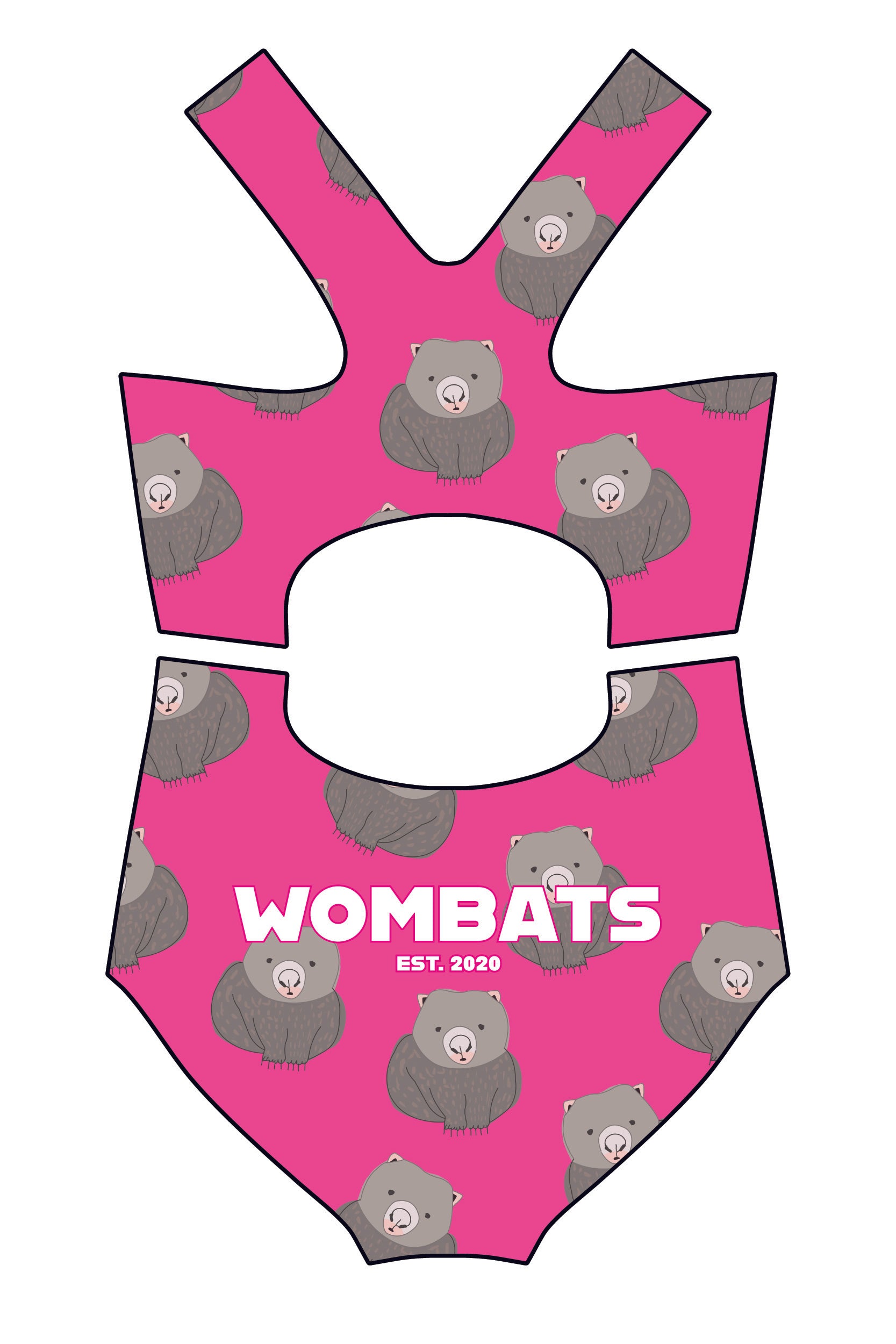 Girls One Piece Bondi Wombats Pink | Made to Order