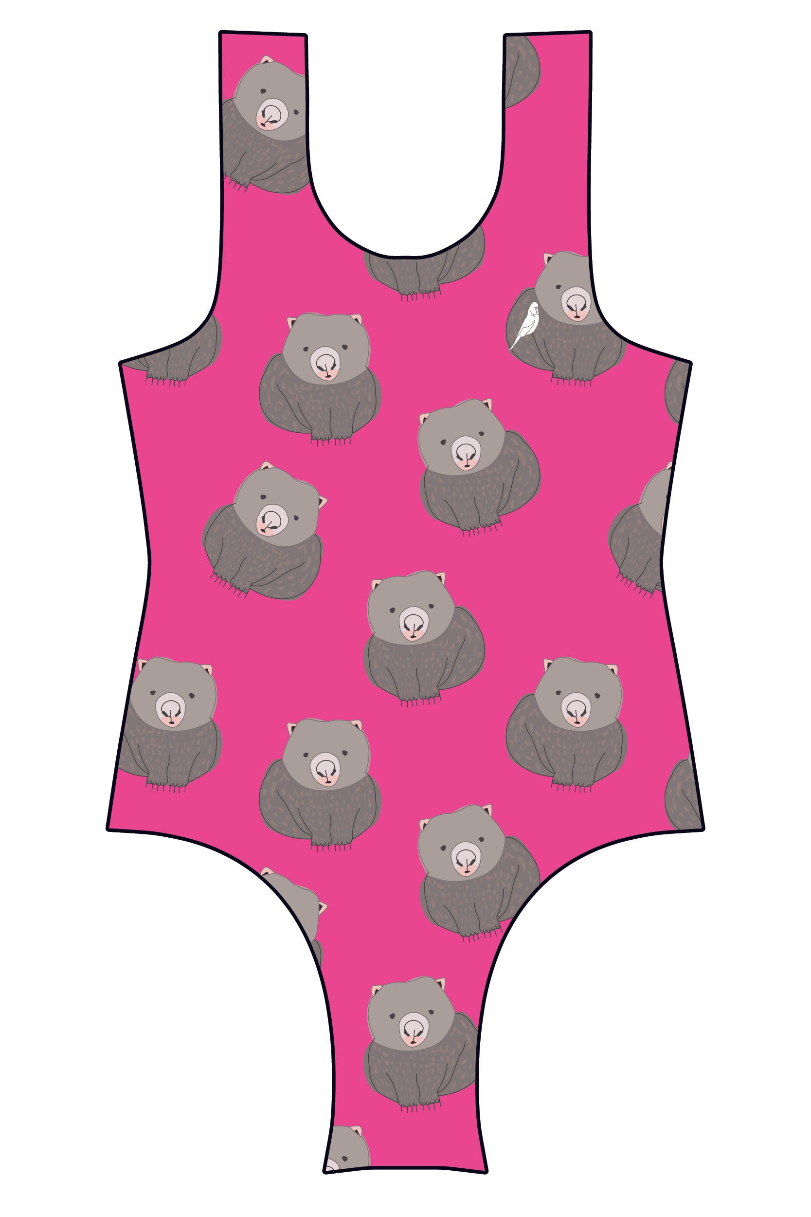 Girls One Piece Bondi Wombats Pink | Made to Order