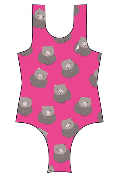Girls One Piece Bondi Wombats Pink | Made to Order