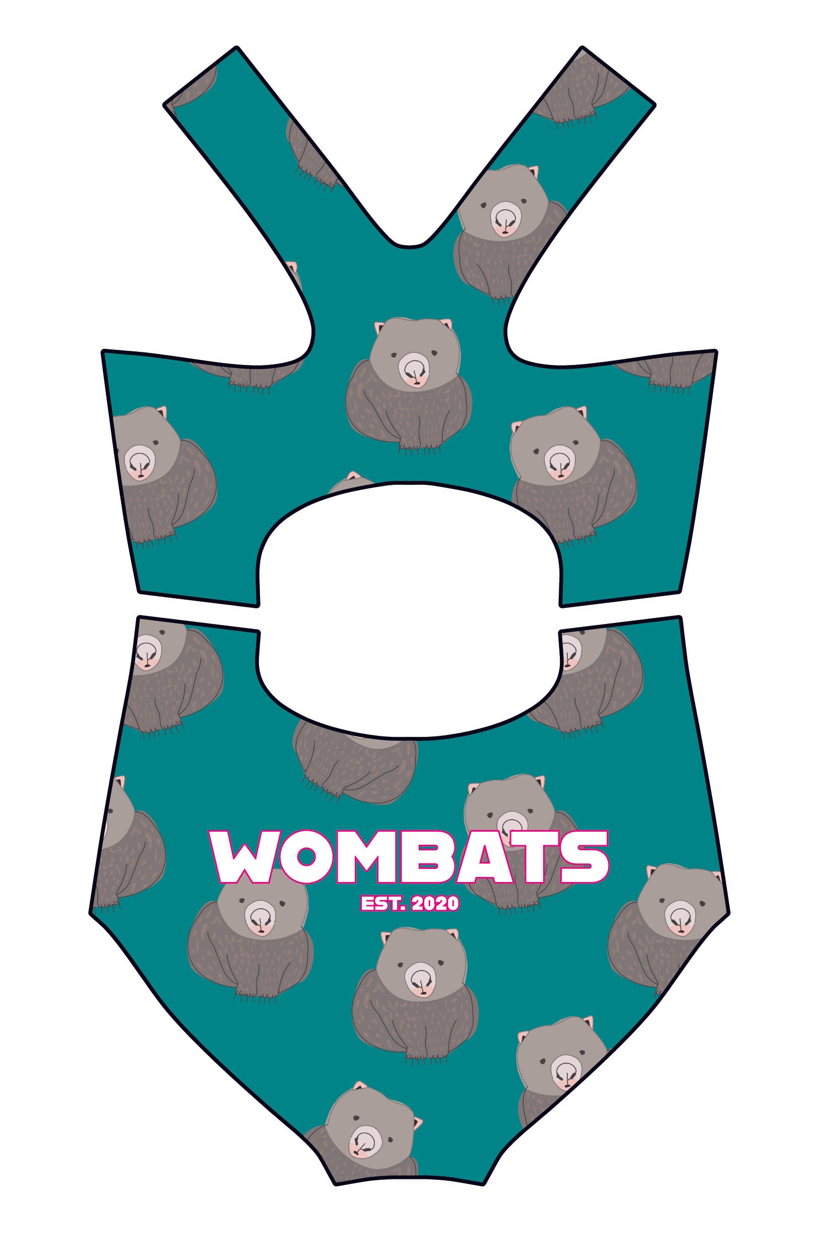 Girls One Piece Bondi Wombats Teal | Made to Order