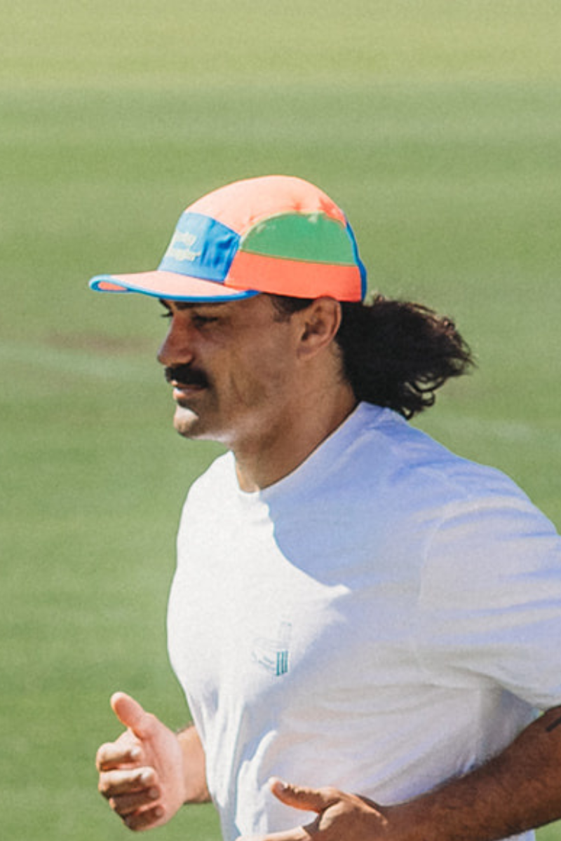 Running Cap in Pink, Orange and Blue