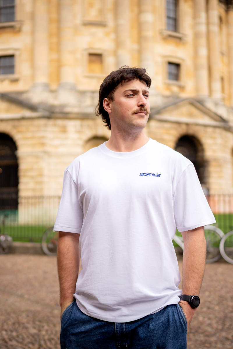 White Tee with Smoking Daddy