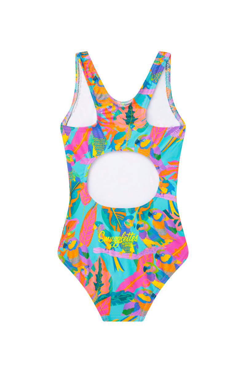 Girls One Piece in Techno Parrots