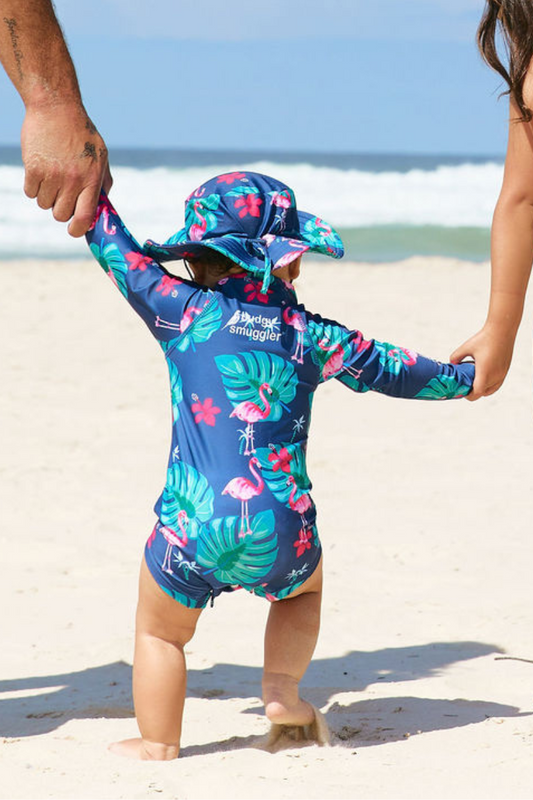 Kids Onesie Swim Bundle in Flamingos UPF 50+