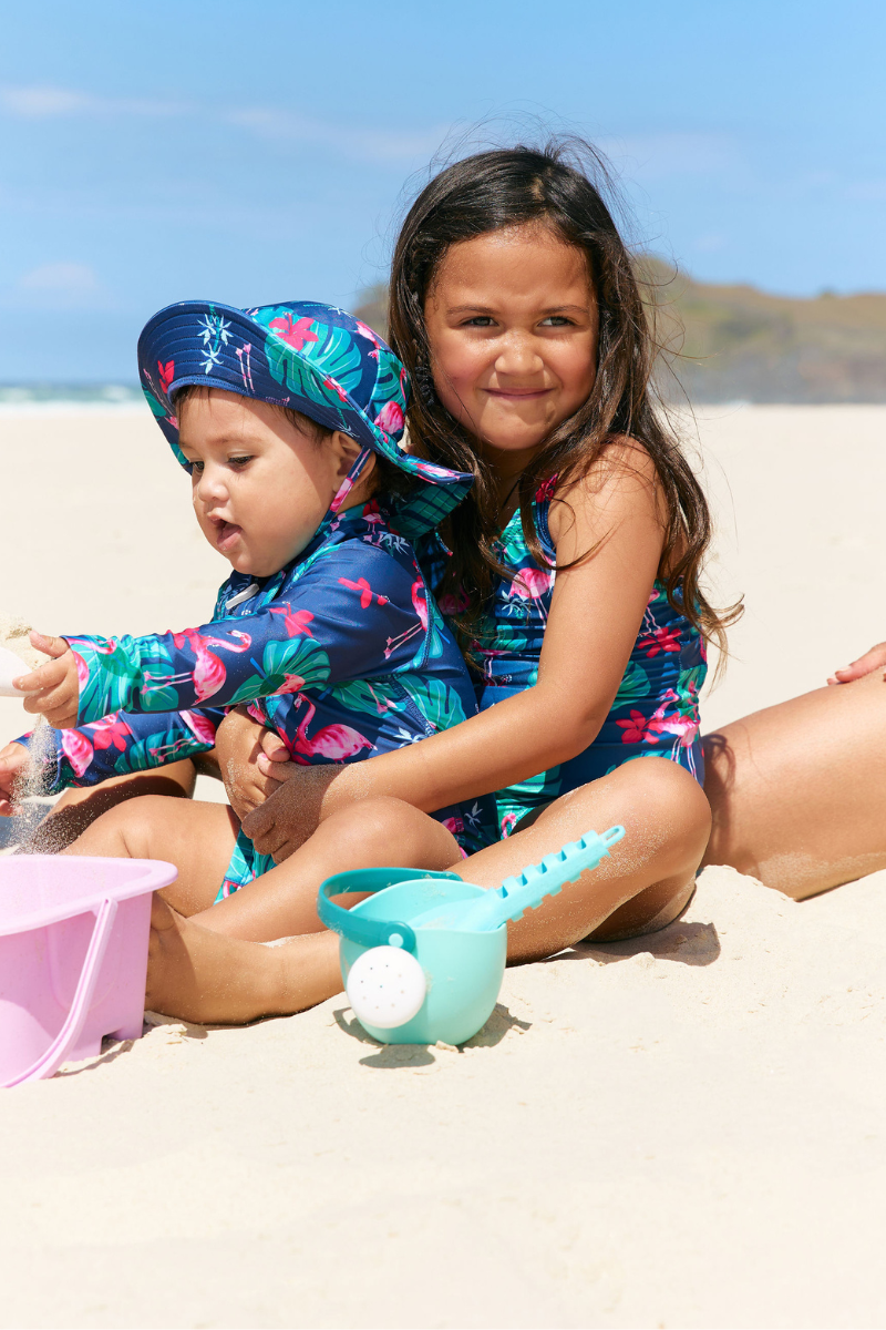 Kids Onesie Swim Bundle in Flamingos UPF 50+