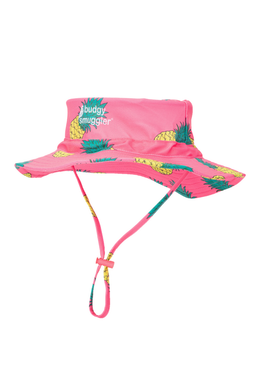 Kids Swim Hat in Pink Pineapples UPF 50+