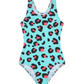 Girls One Piece in Neon Jungle Teal