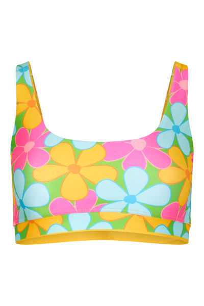 Palm Beach Top in Fluro Flowers