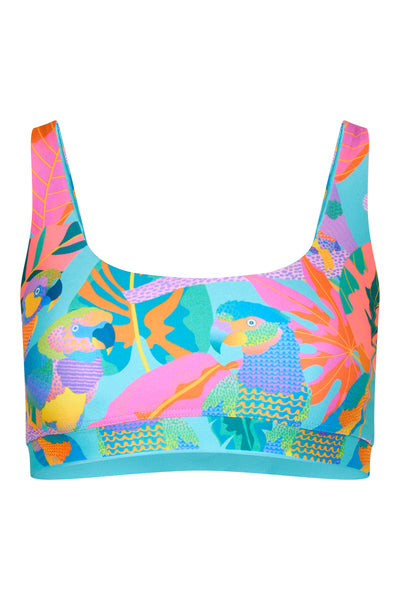 Palm Beach Top in Techno Parrots
