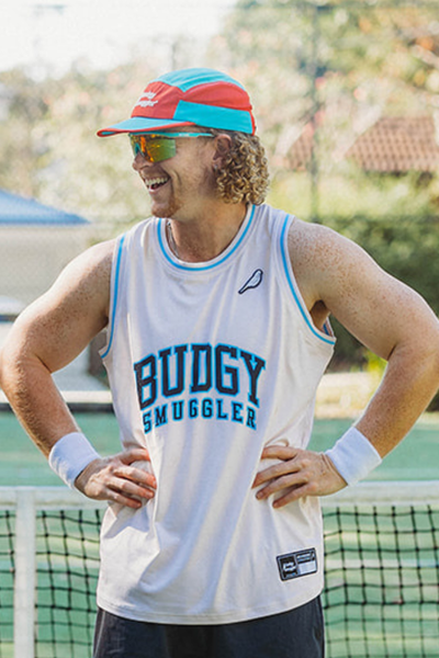 Basketball Singlet in Cream Block
