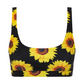 Palm Beach Top in Black Sunflowers