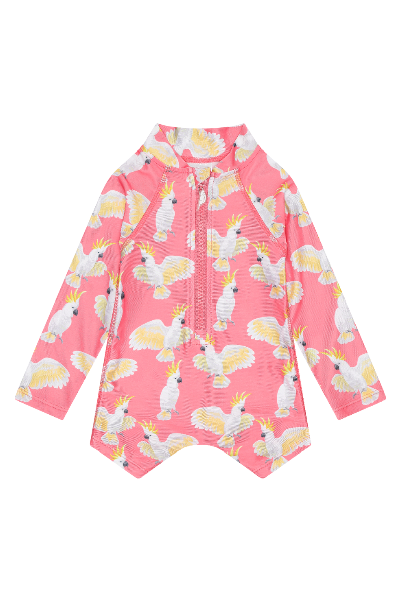 Long Sleeve Kids Onesie in Cockies UPF 50+