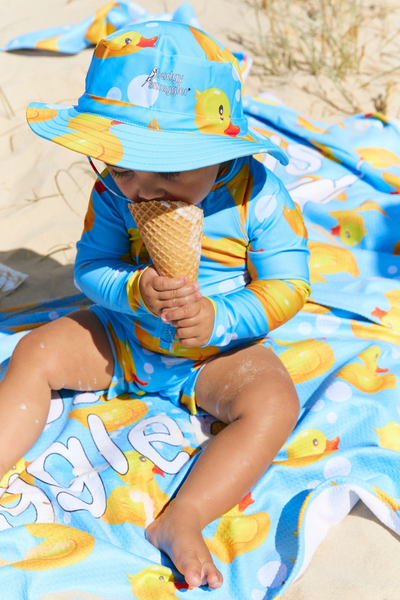 Kids Swim Hat in Rubber Ducks UPF 50+
