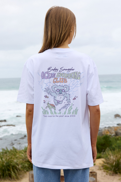 White Tee with Ocean Swim Club
