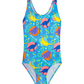 Girls One Piece in Blue Dinosaur