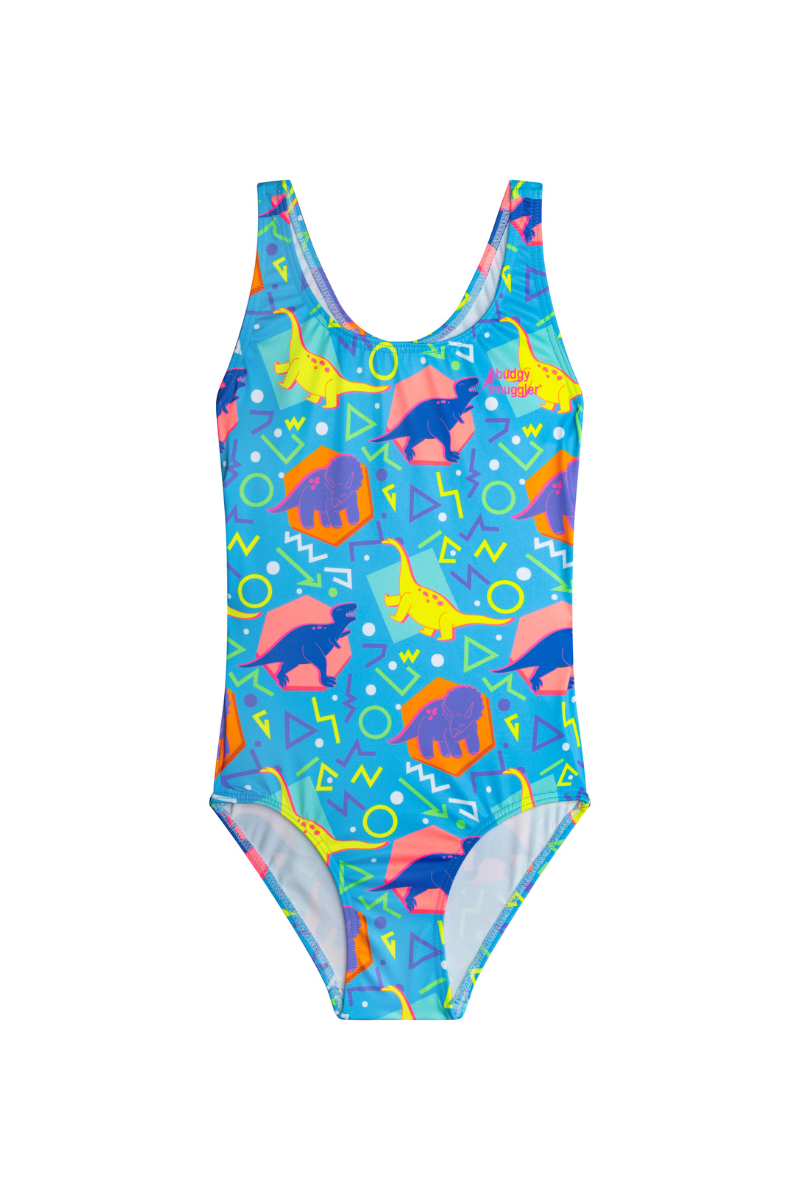 Girls One Piece in Blue Dinosaur