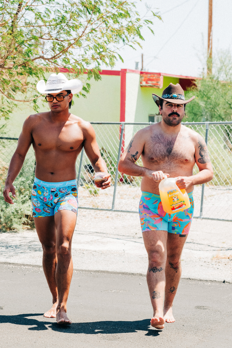 Men's Underwear Trunks in Techno Parrots
