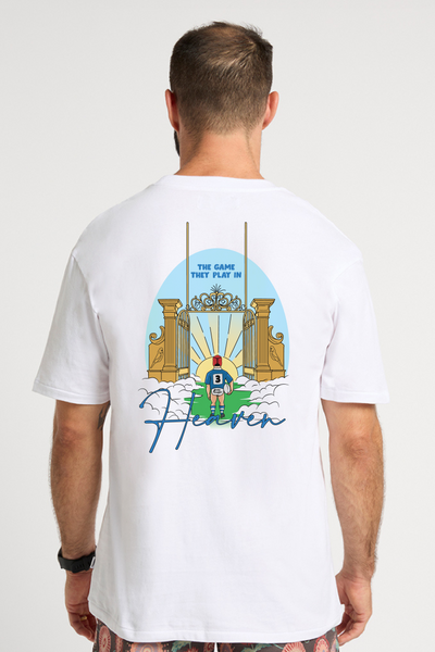 White Tee with Game Played in Heaven