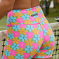 Booty Shorts 2.0 in Fluro Flowers