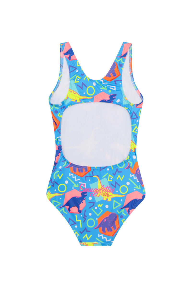 Girls One Piece in Blue Dinosaur