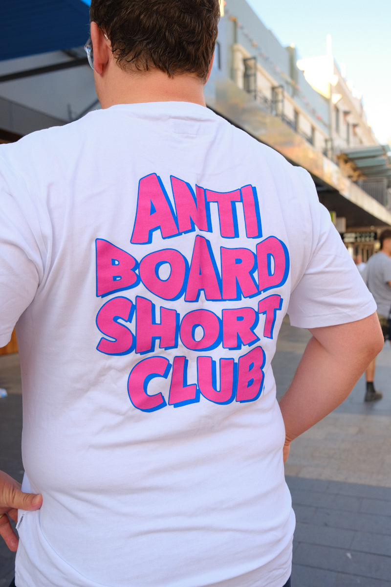 Pink Anti Board Short Club on White