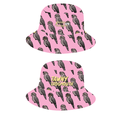 The Tawny Frogmouth Bucket Hat Pink | Made to Order