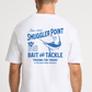 White Tee with Fishing Bait and Tackle