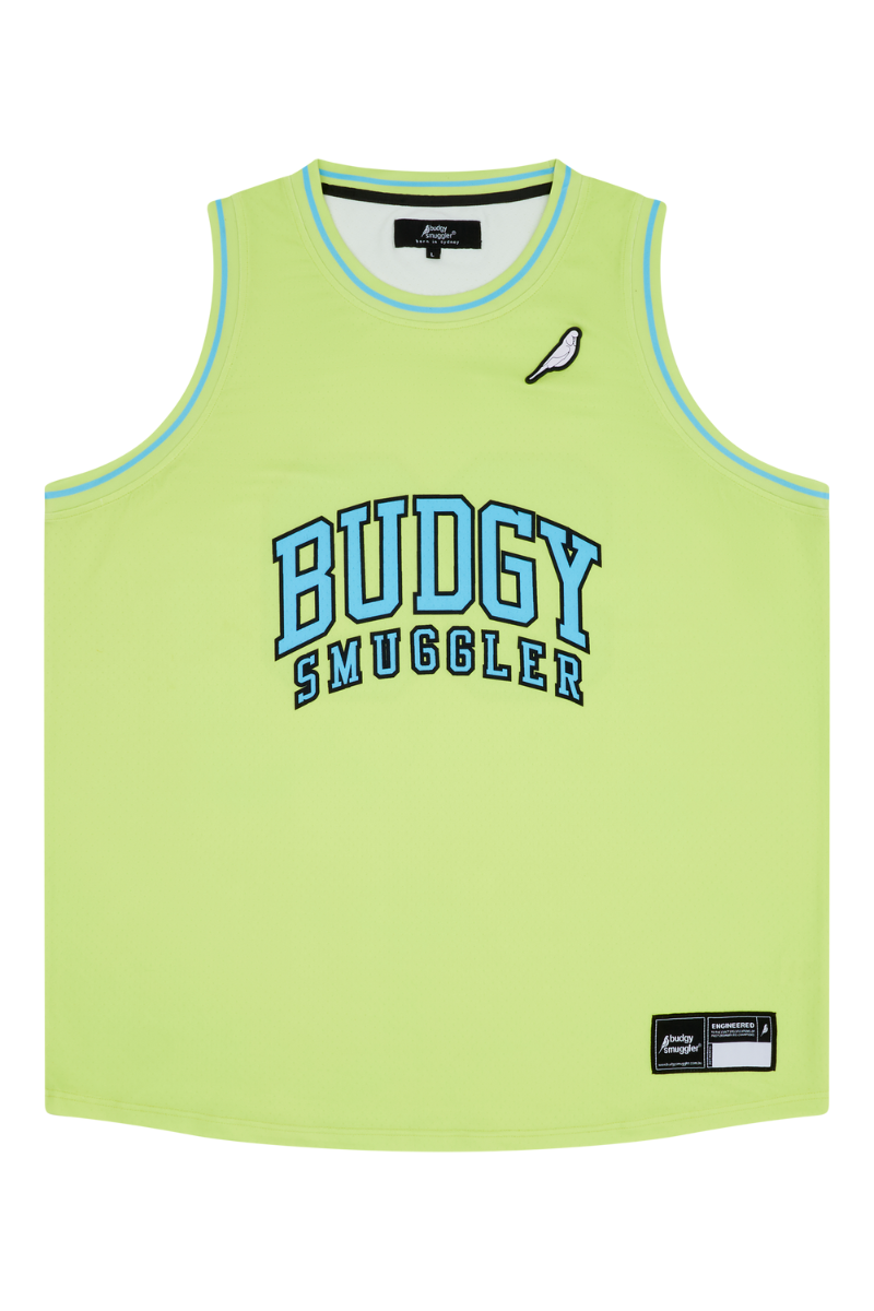 Basketball Singlet in Lime Block
