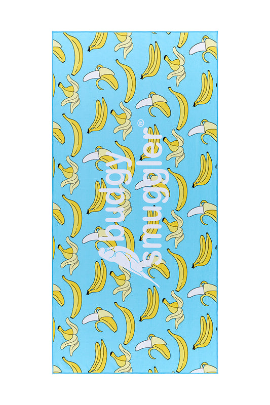 Double Sided Towel in Blue Bananas | Large Logo