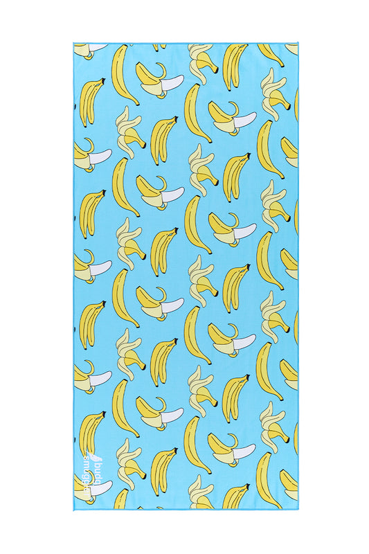 Double Sided Towel in Blue Bananas | Small Logo