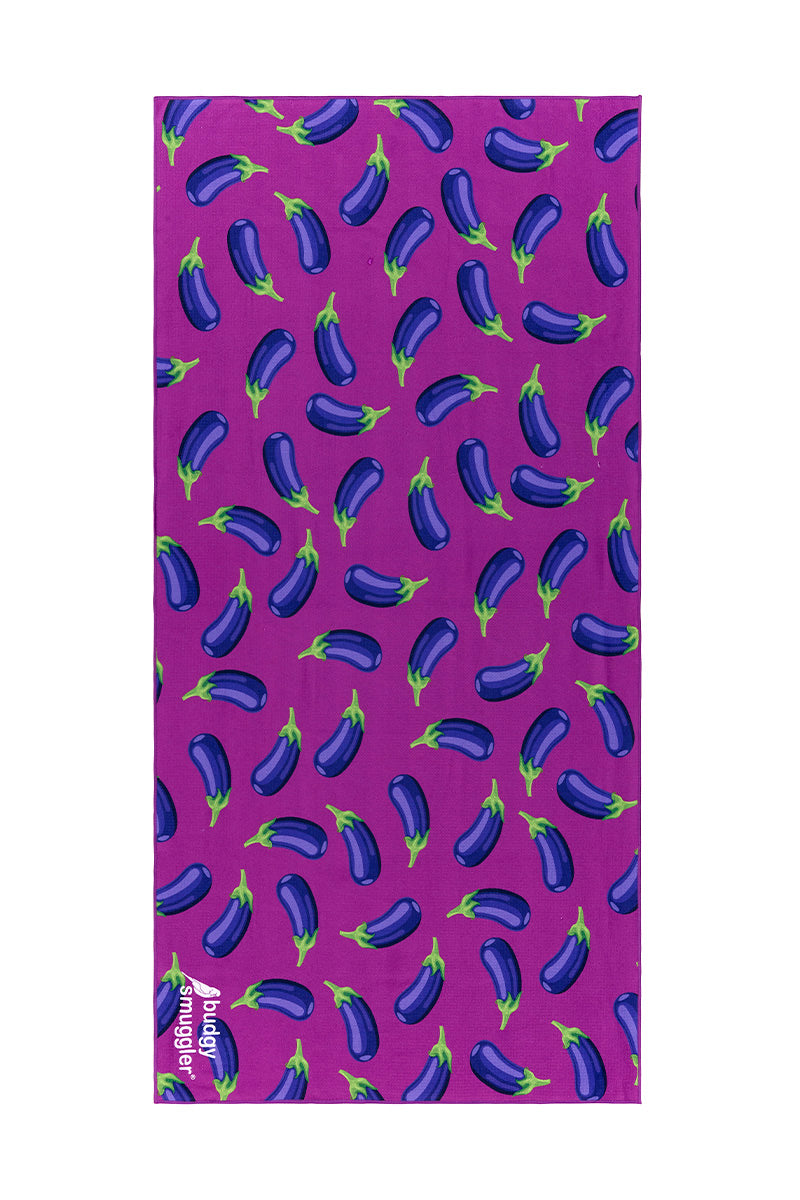 Double Sided Towel in Obscene Aubergine | Small Logo