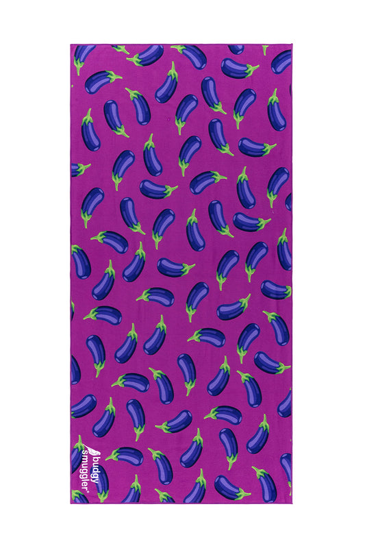 Double Sided Towel in Obscene Aubergine | Small Logo