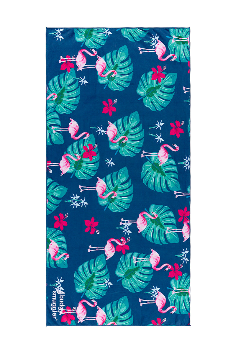 Double Sided Towel in Flamingo | Small Logo