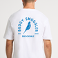 White Tee with Brookvale Blue