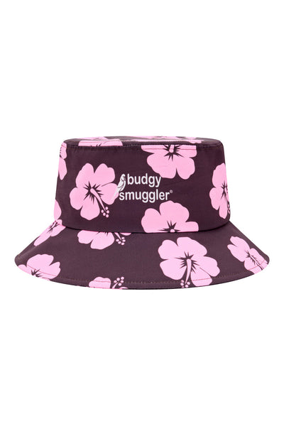 🎁 Bucket Hat 2.0 in Brown and Pink Hibiscus (100% off)