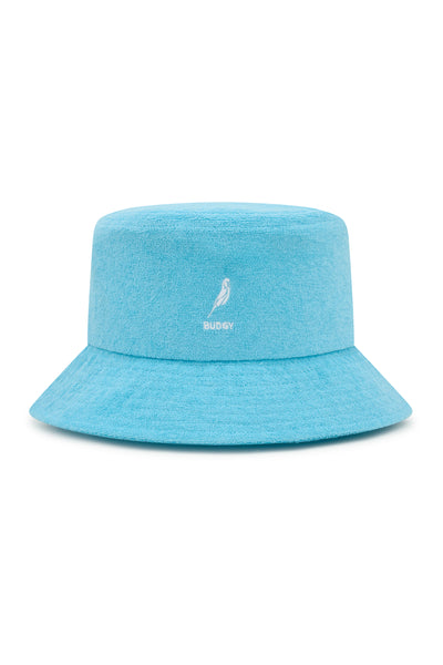 Bucket Hat in Light Blue Terry Towelling