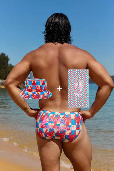 Mens Swim, Underwear and Bucket Hat Bundle in LobStars