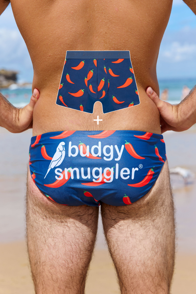 Mens Swim and Underwear Bundle in Chilli Willies