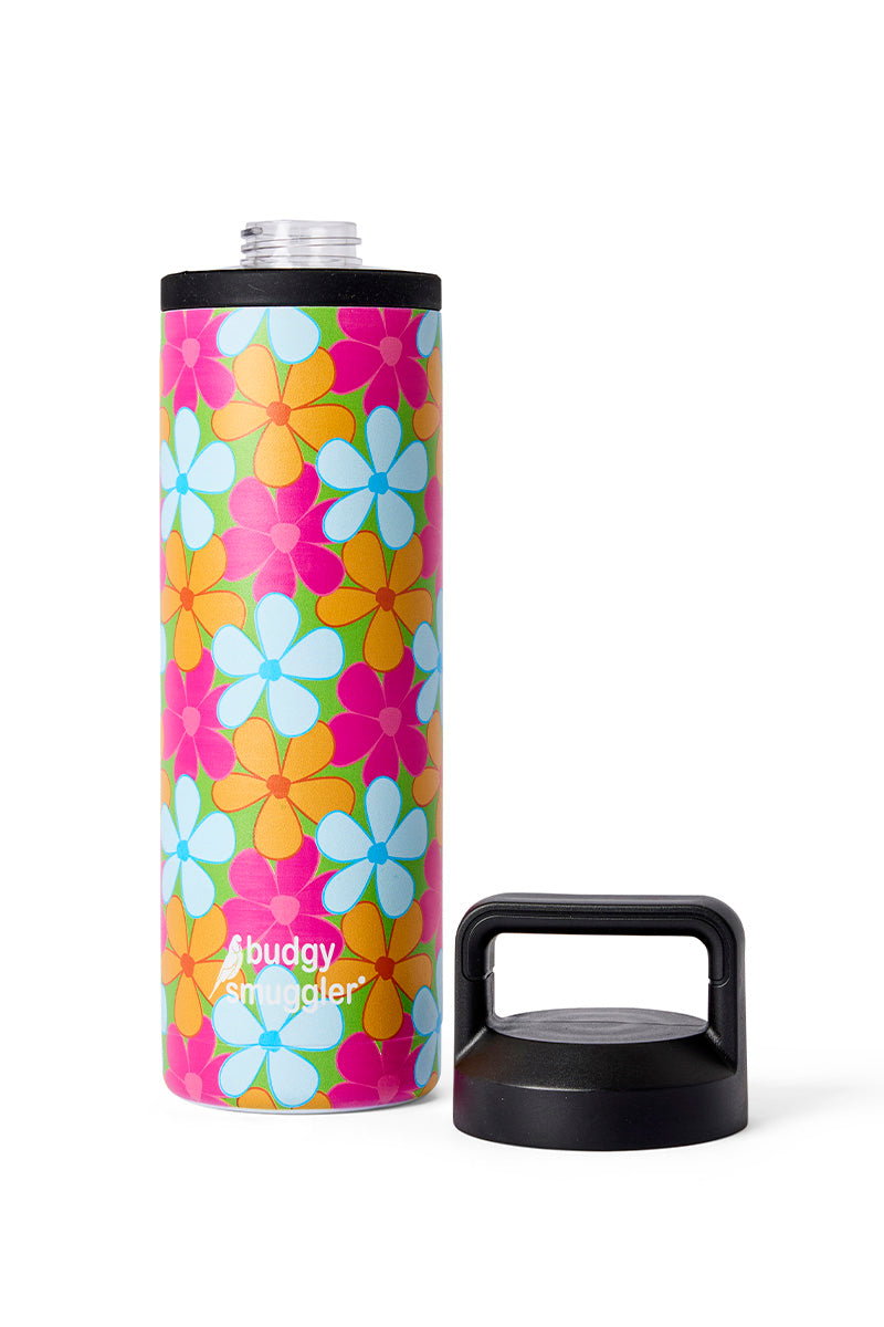 Water Bottle in Fluro Flowers