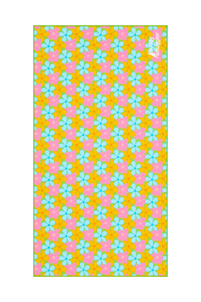 Double Sided Towel in Fluro Flowers