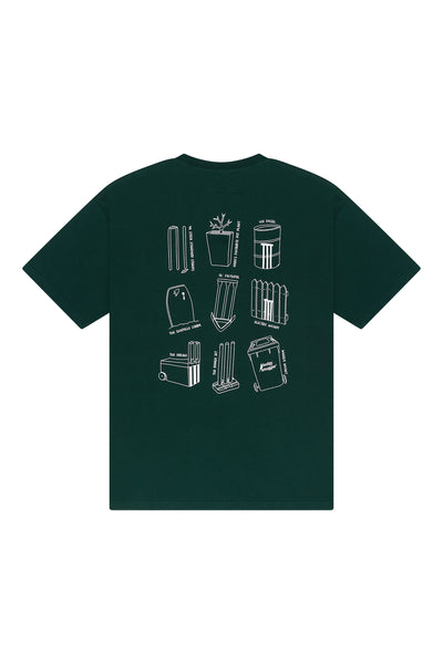 Lightweight Green Tee in Cricket Wickets