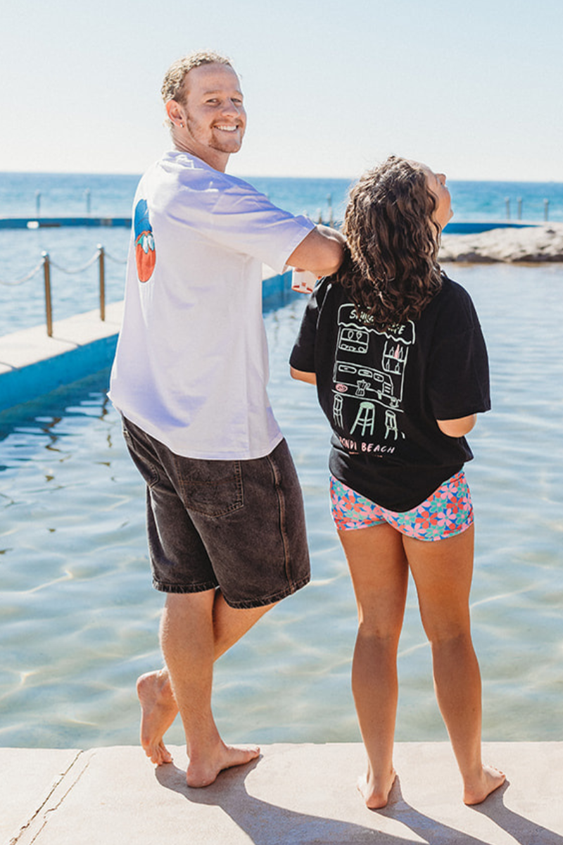 Lightweight White Tee with Fast Bowlers