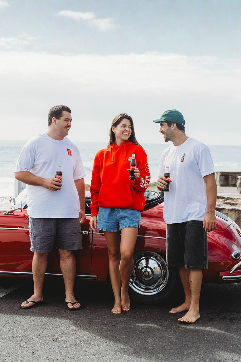 Lightweight White Tee in Coke Koala