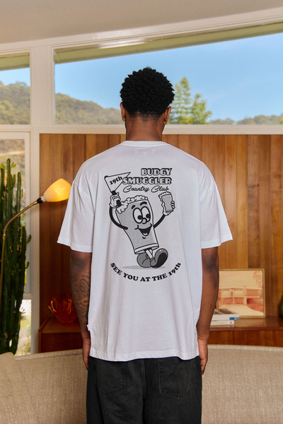 Lightweight White Tee with the 19th Hole